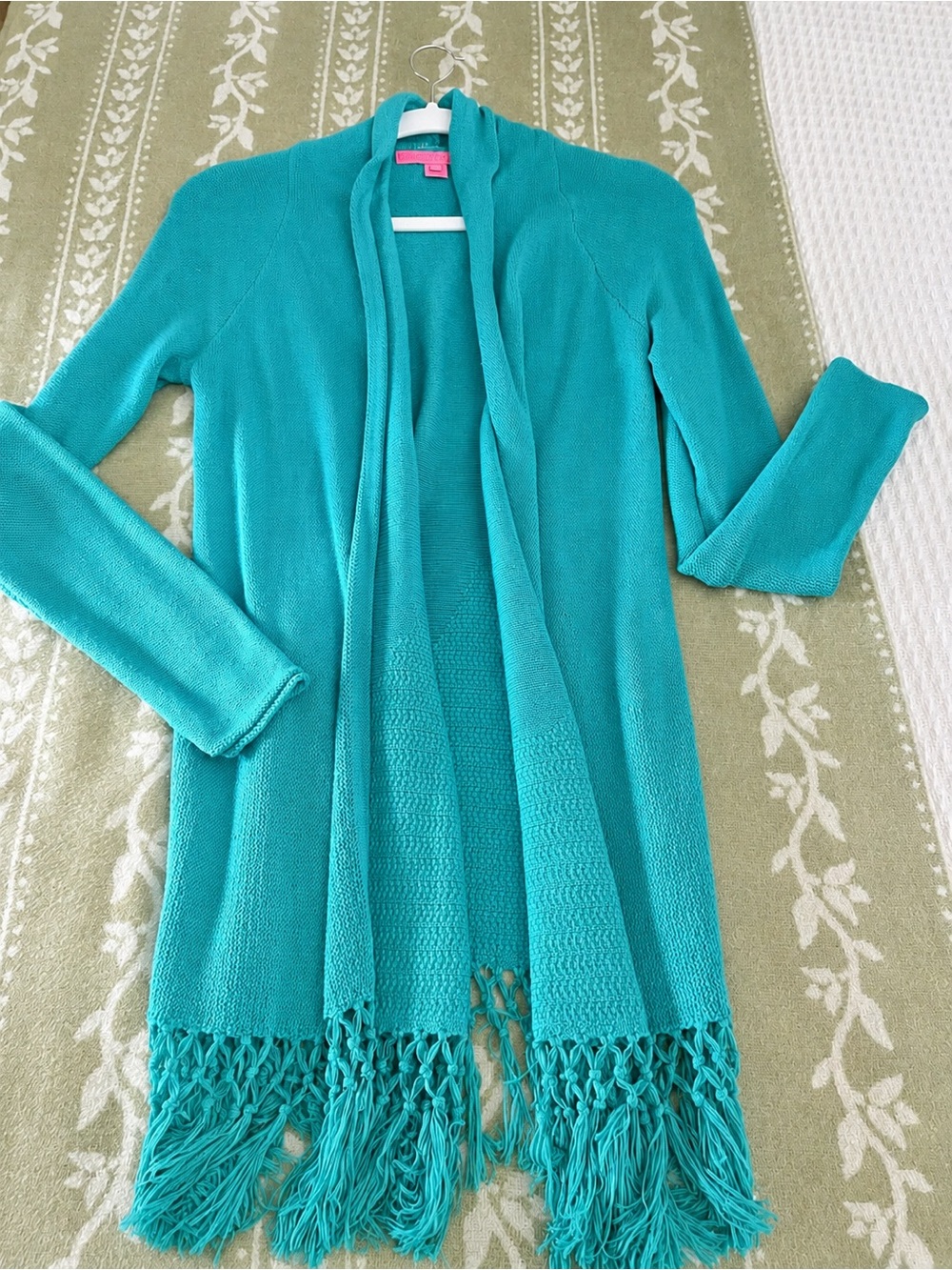 Lilly Pulitzer Fringe Open Front Cardigan Sweater – Size Small